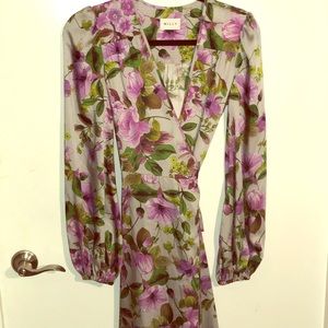 Wrap floral midi dress